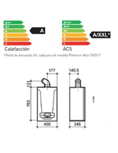 Caldera de condensación de gas Baxi Platinum Alux 24/24 F