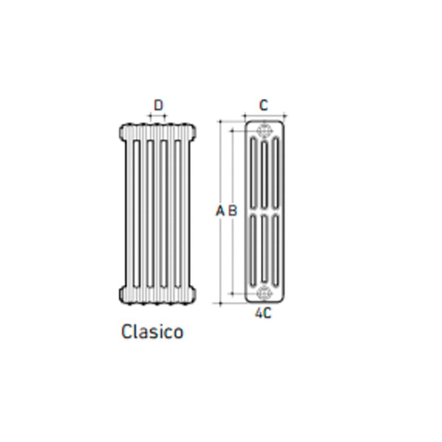 Soporte de pie para radiador HF Baxi 2, 3 y 4 Columnas